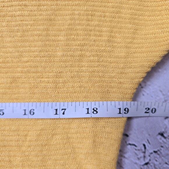 Christian Siriano Linen Blend Butter Yellow Button V-Neck Cardigan Size Medium - Picture 9 of 11